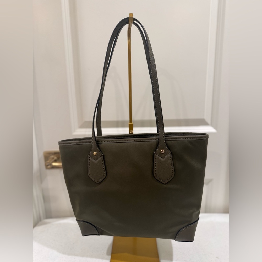 NEW Michael Kors Olive Nylon Eva Tote with Leather Trim ~ 14” L x 4.5” W x 10” H - Picture 8 of 11